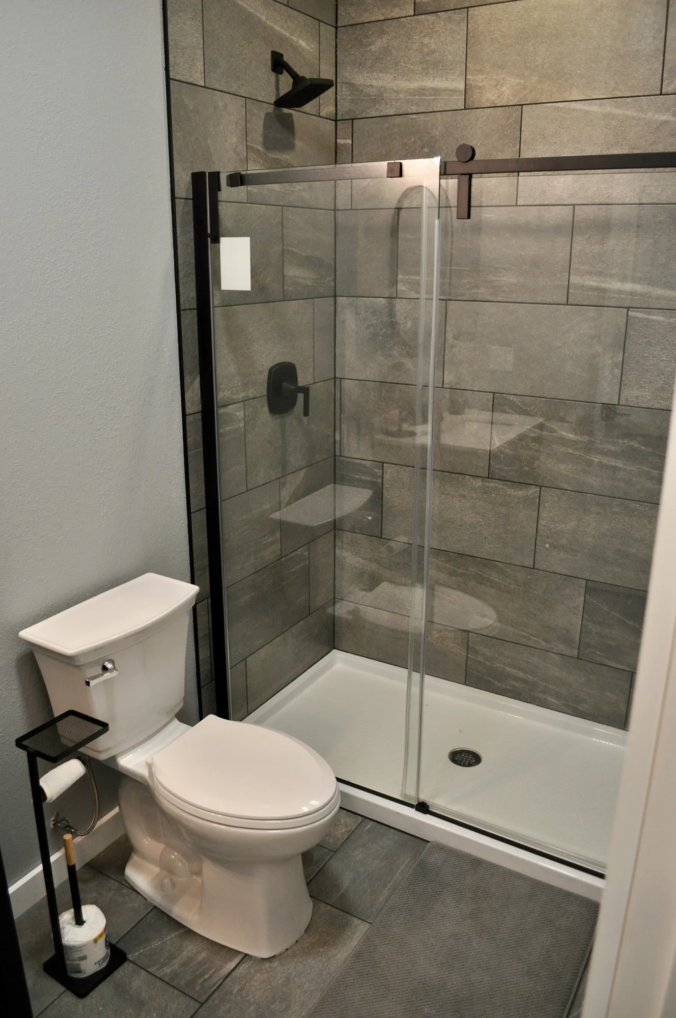 Second full bath with glass walk-in shower